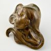 Art Nouveau bronze paperweight womans profile