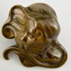 Art Nouveau bronze paperweight womans profile