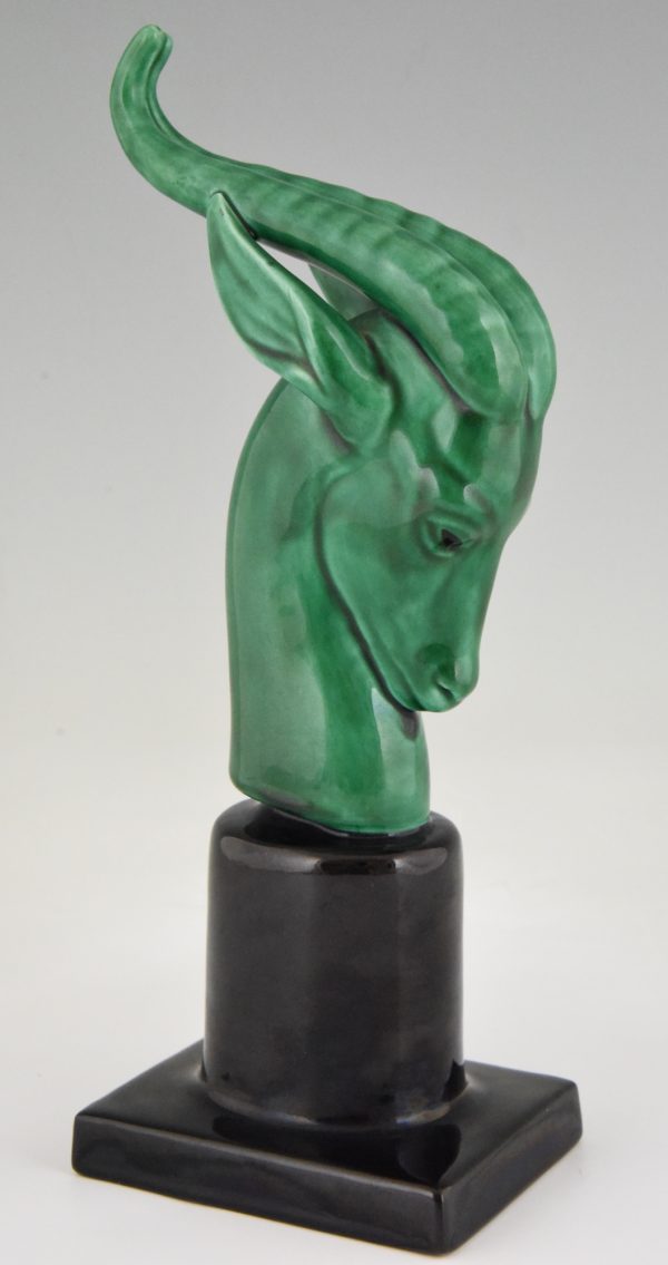 Art Deco ceramic sculpture gazelle