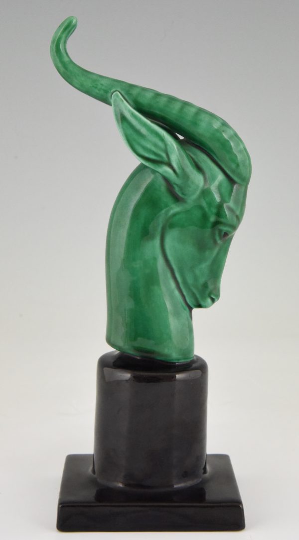 Art Deco Keramik Skulptur Gazelle