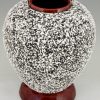 Art Deco globular ceramic vase with textured glaze