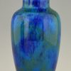 Art Deco Vasen mit Deckel Keramik blau