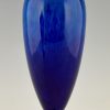 Pair Art Deco blue ceramic vases or urns