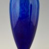 Paar blaue Deckel Vasen Art Deco Keramik