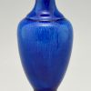 Paire de vases en céramique blue et bronze