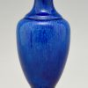 Paire de vases en céramique blue et bronze