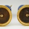 Antique pair of vases blue ceramic and bronze