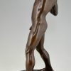 Sculpture en bronze nu masculin athlète