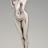 Art Deco Skulptur Bronze Frauenakt Le reveil