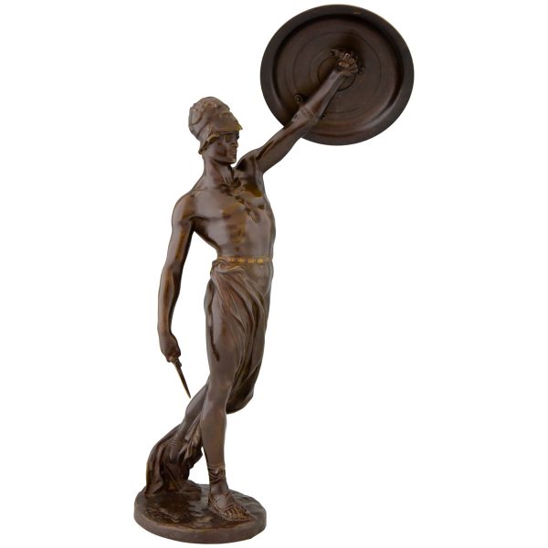 Gladiator Antike Bronze Mann Krieger mit Schild