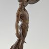 Gladiator, antiek bronzen beeld krijger met schild