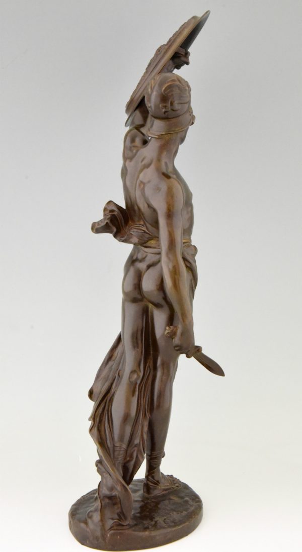 Gladiator Antike Bronze Mann Krieger mit Schild