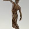 Gladiator, bronze male nude with dagger and shield