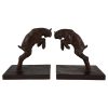 Art Deco bronze serre livres agneaux