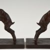 Art Deco bronze lamb bookends.