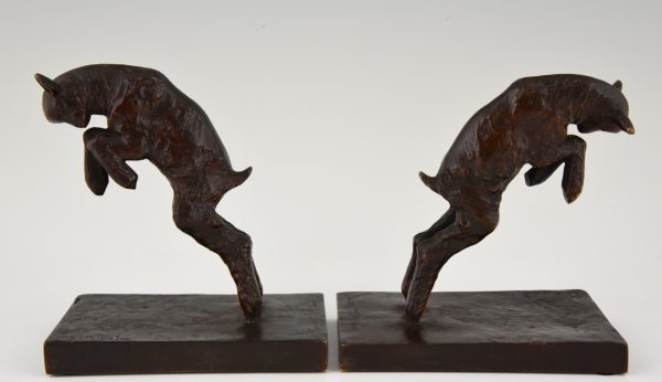 Art Deco bronze lamb bookends.