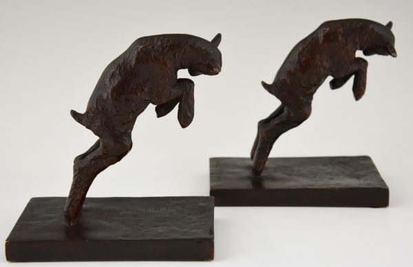 Art Deco bronze lamb bookends.