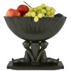 Art Deco Bronze Blumen oder Obst Schale mit zwei Jungen