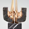 Sculpture en bronze abstrait 1970