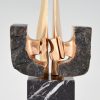 Mid Century Modern abstract bronze sculpture 1970