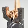 Mid Century Modern abstract bronze sculpture 1970