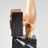 Sculpture en bronze abstrait 1970