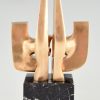 Mid Century Modern abstract bronze sculpture 1970