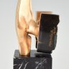 Sculpture en bronze abstrait 1970