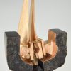 Sculpture en bronze abstrait 1970