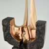 Mid Century Modern abstract bronze sculpture 1970