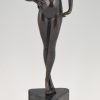 Art Deco bronze sculpture of a standing nude, Pride