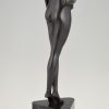 Art Deco bronzen beeld staand naakt