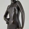 Art Deco bronzen beeld staand naakt