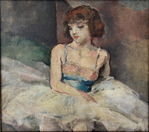 Art Deco schilderij jonge ballerina