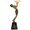 Art Deco sculpture bronze oriental lady with tray