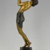 Art Deco bronze Skulptur Orientalische Frau mit Schale