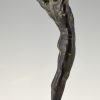 Art Deco bronze sculpture athletic man with palm leaf Victory