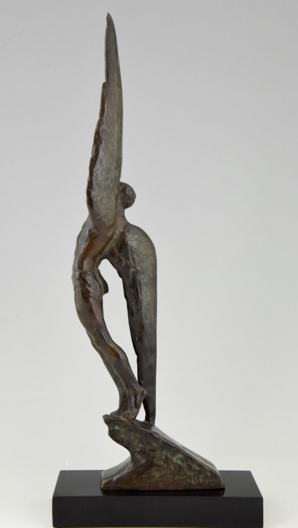 Art Deco brons beeld Icarus