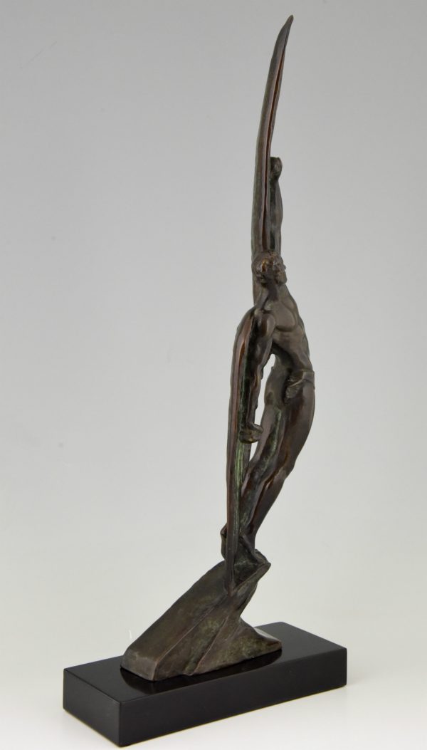 Art Deco bronze sculpture Icarus