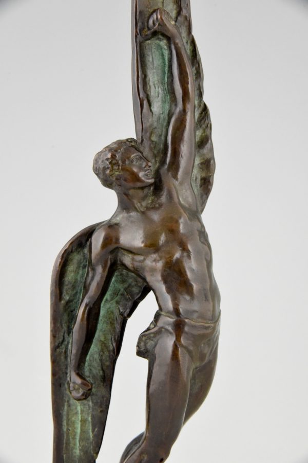 Art Deco bronze sculpture Icarus
