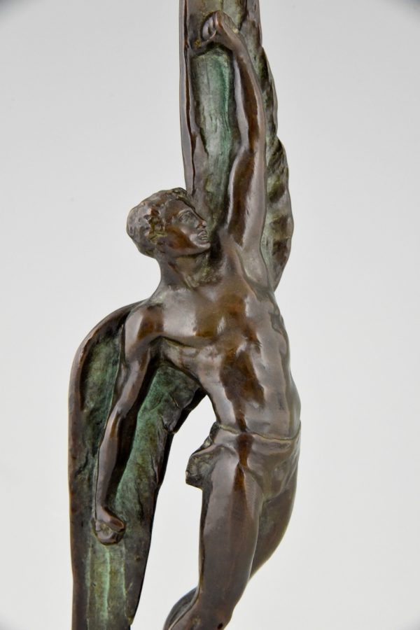 Art Deco brons beeld Icarus