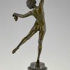 Bronze Art Deco danseuse nue aux raisins