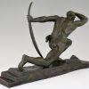 Art Deco Bronze Skulptur Bogenschütze