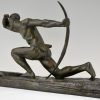 Art Deco sculpture en bronze archer