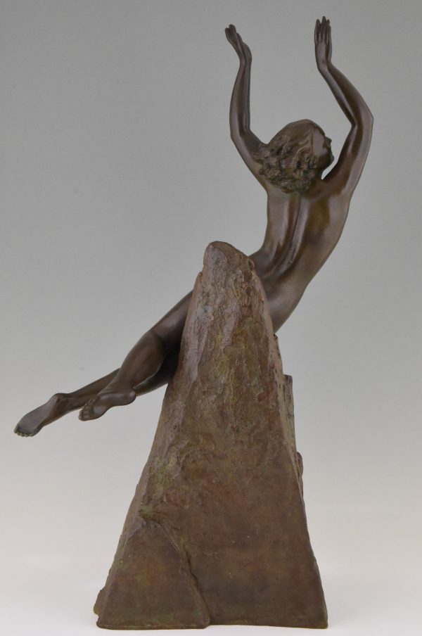 Art Deco sculpture en bronze d’une nue