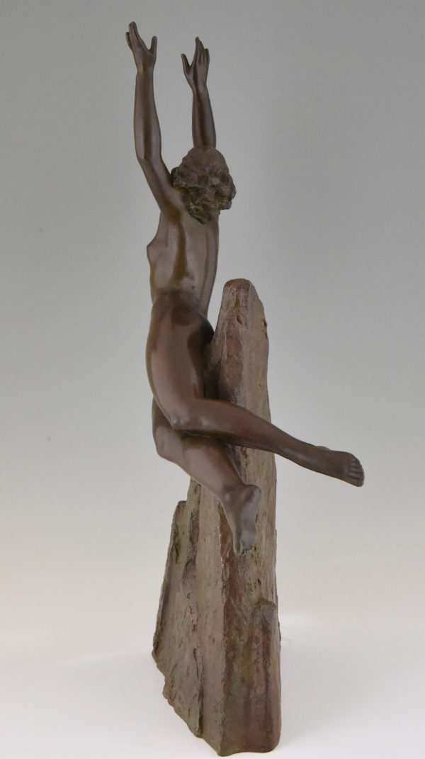 Art Deco sculpture en bronze d’une nue