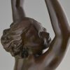 Art Deco bronzen beeld naakte vrouw