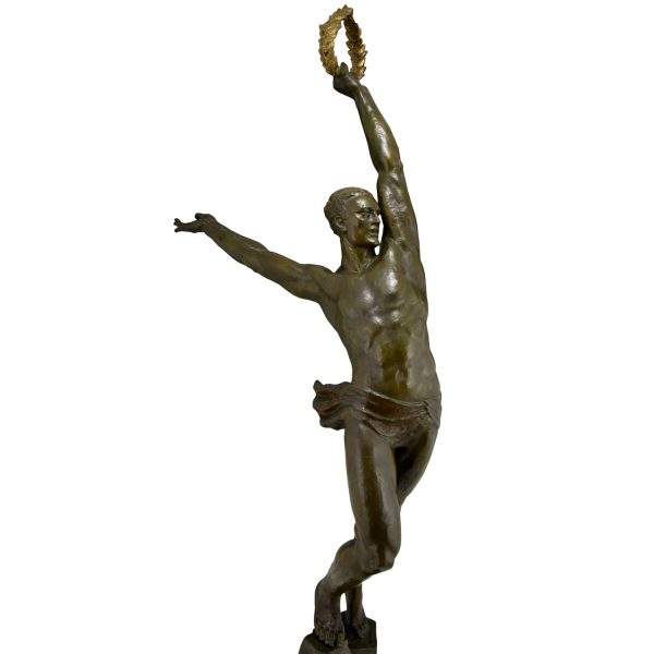 Art Deco sculpture bronze athlète The Pinnacle 110 cm