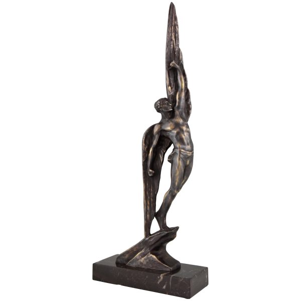 Art Deco bronzen beeld Icarus