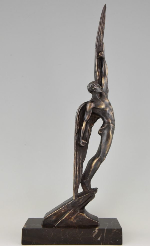 Art Deco Skulptur bronze Ikaros